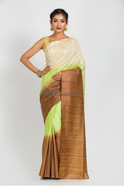 Handloom Gicha Silk Saree With Contrast Color Dye Shade (RAI262)