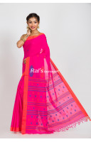 Handloom Pure Khadi Cotton With Traditional Handweaving Fine Work And Contrast Color Border (RAI263)
