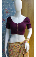 Contrast Color Piping Design Silk Designer Blouse (KRBL1592)