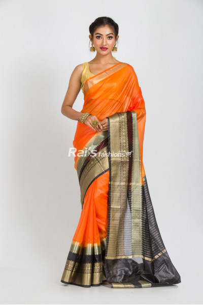 Exclusive Organza Silk Saree With Contrast Color Dye And Fine Handweaving Border Design (RAI272)