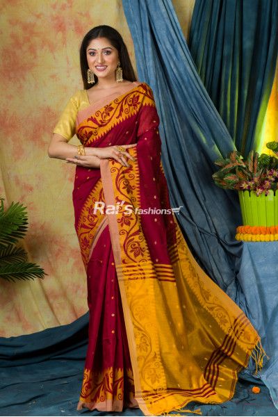 Handloom Cotton Silk Saree With Weaving Border Design (KR314)