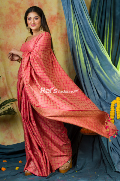 Handloom Soft Silk Saree With All Over Brocade Weaving Work (KR301)