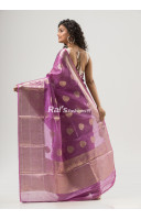 All Over Banarasi Butta Weaving Work Design Silk Linen Saree (KR1614) 
