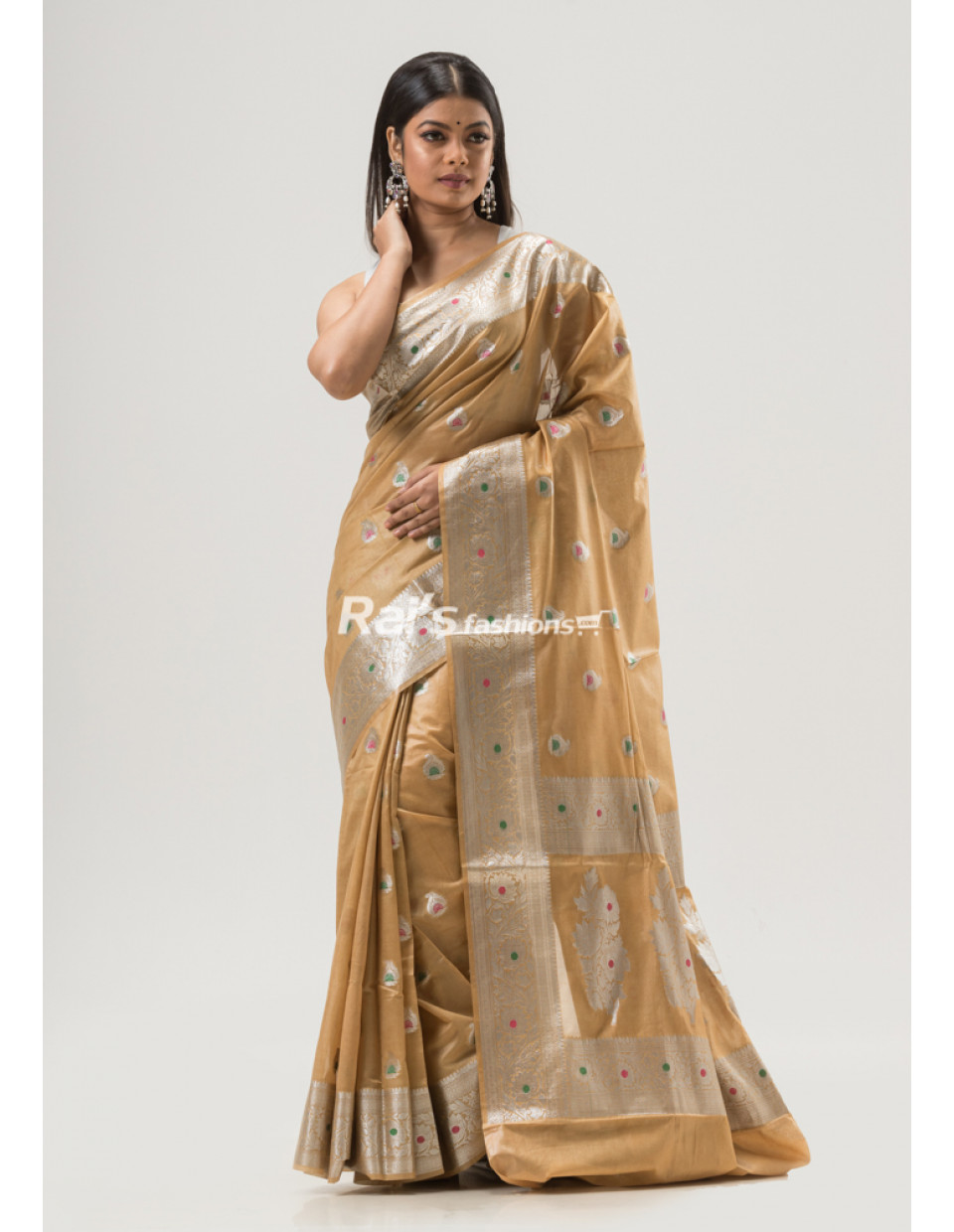 Multicolor Banarasi Butta Worked Georgette Silk Saree (KR1636)