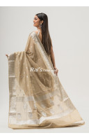Banarasi Work Design Beige Semi Georgette Silk Saree (KR1660)