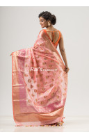 All Over Banarasi Butta Weaving Baby Pink Silk Linen Saree (KR1675)