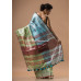 Handloom Tissue Linen Saree With Fine Weaving Butta Work With Stripes Pallu (KR1671)