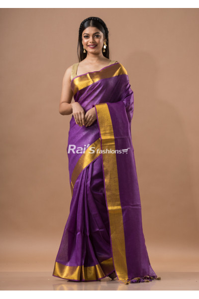 Golden Zari Design Silk Linen Saree (KR1687)
