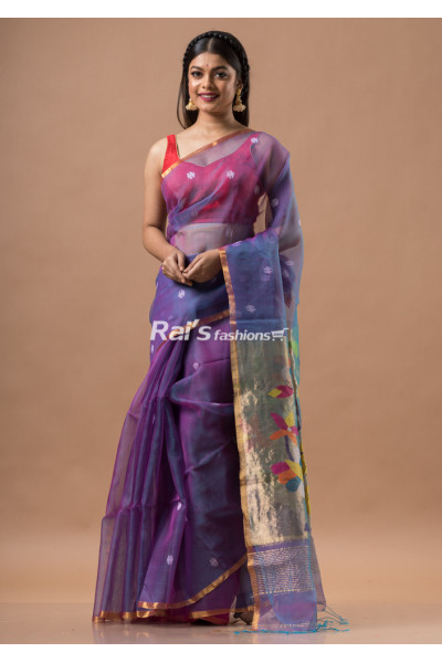 All Over Butta Weaving Work Design Pure Reshom Silk Saree (KR1664)