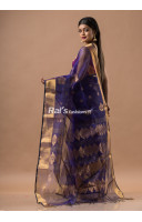 All Over Golden Butta Weaving Muslin Silk Saree With Golden Zari Weaving Border (KR1656)