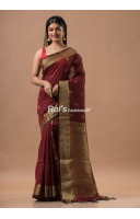 All Over Banarasi Work Design Organic Linen Saree (KR1654)