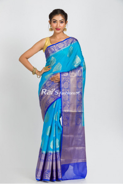 Handloom Soft Silk Saree With Fine Benarasi Weaving Work (RAI282)