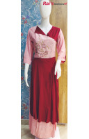Embroidery Worked Rayon Long Gown (KR1522)
