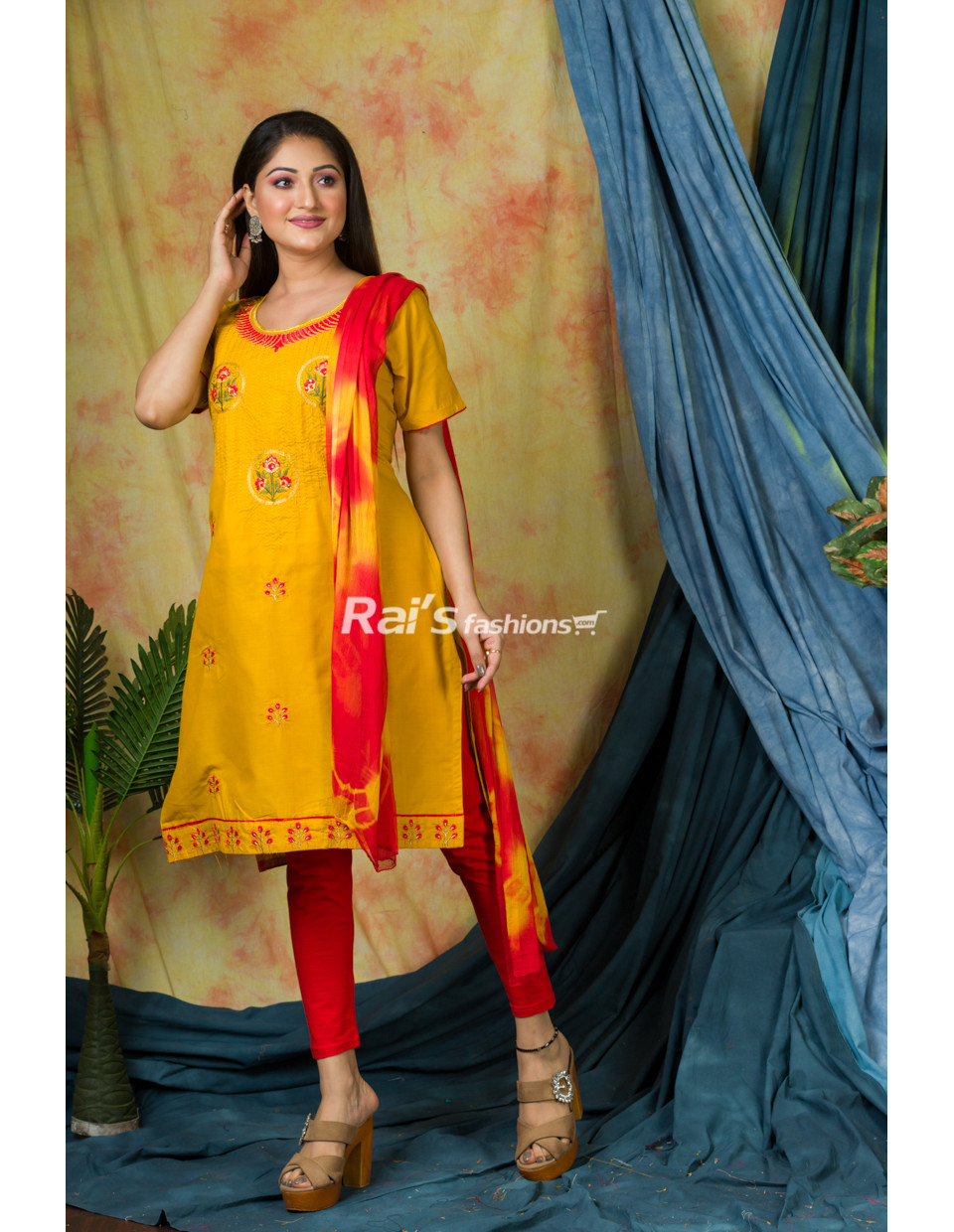 Rung Mishu Embroidery Work Kurti With Bottom Collection, this catalog  fabric is rayon