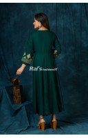 Golden Zari Embroidery Worked Long Dress (RAI413)