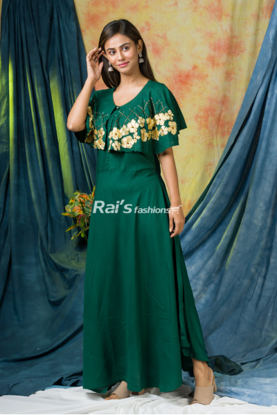 Rayon Cotton Fancy Long Gown (RAI417)