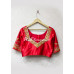 Red Color All Over Ari Worked Satin Designer Blouse (RAI8961)