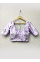 Lavender Color All Over Ari Worked Satin Designer Blouse (RAD46)