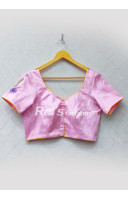 Baby Pink Color Silk Embroidery Work Designer Blouse (RAD09)