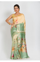 Pure Handloom Dupion Silk Saree With Digital Print All Over (RAI297)