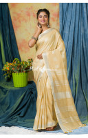Handloom Cotton Slub Saree With Fine Handweaving Butta Work All Over (KR205)