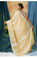 Handloom Cotton Slub Saree With Fine Handweaving Butta Work All Over (KR205)