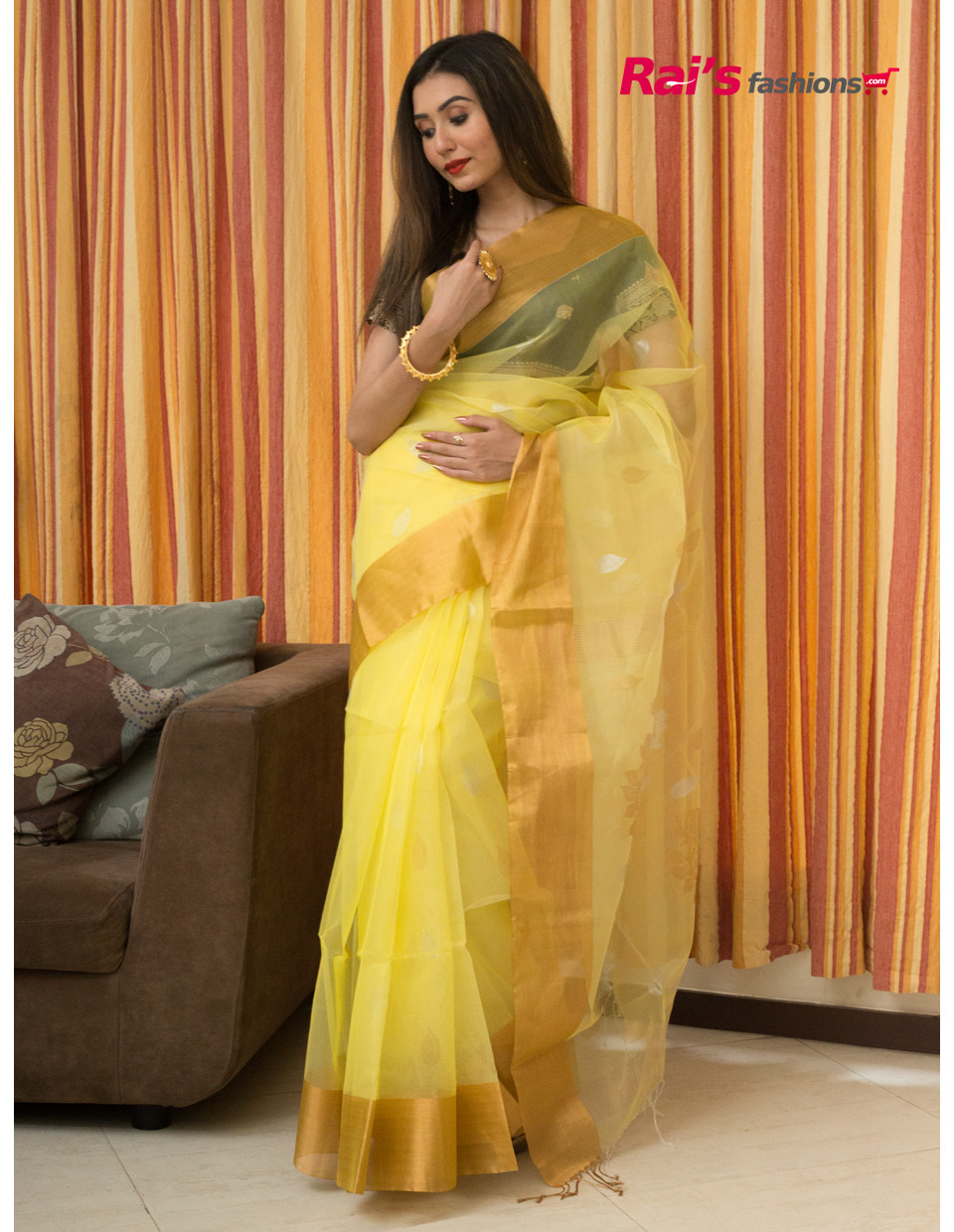 Buy Gold Colour Sarees Online in India | Myntra