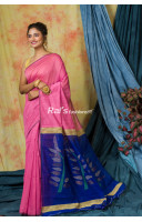 Handloom Cotton Silk Saree With Sequin Stripes And Contrast Color Handweaving Jamdani Work Pallu (KR287)