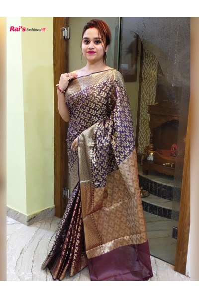 Pure Organza Silk Saree With All Over Heavy Fine Weaving Work (KR282)