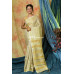 Zari Linen Saree With Golden Zari Border And Gicha Weaving Stripes Design Pallu (KR298)