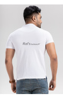 Men White Solid Polo Collar T-shirt (NS64) 