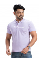 Men Lavender Solid Polo Collar T-shirt (NS67)