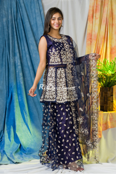 Net Beads Embroidery Worked Long Skirt And Long Designer Top (RAI540)