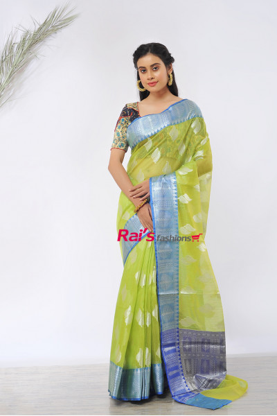 Handloom Soft Silk Saree With Fine Weaving Butta Work All Over (RAI514)