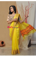 Handloom Soft Silk Saree With Multicolor Fine Weaving Stripes Border (RAI500)