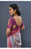 Benarasi Worked Silk Blouse With Cut Work Design (RAIBL31)