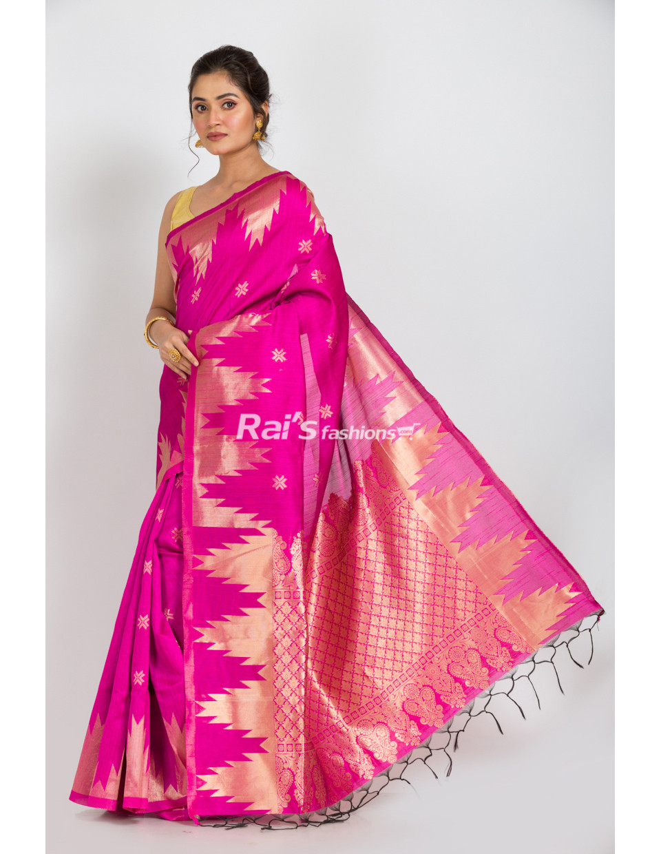 Beautiful Indian Handloom Art Silk Saree Sari Zari Work with Blouse Piece New525