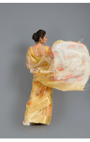 Digital Printed Premium Quality Pure Organza Silk Saree With Traditional Handweaving Benarasi Worked Border (RAI330)