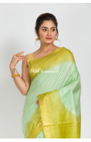 Handloom Tussar Silk Saree With Zari Border And Contrast Color Dye Border And Pallu (RAI336)