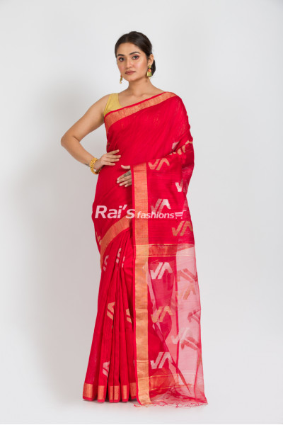 Premium Quality Matka Silk Saree With Handweaving Smart Butta Work All Over And Pure Reshom Silk Pallu (RAI324)