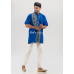 Men's Cotton Kurta Handmade Kantha Stitch Work Royal Blue (NS68)