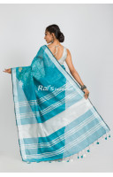 Premium Quality Pure Handloom Silk Linen With Fine Embroidery Work (RAI358)