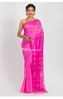 Pure Handloom Handspun Matka Silk Saree With Pure Reshom Silk Sequin Stripes All Over And Reshom Silk Jamdani Worked Pallu (RAI359)