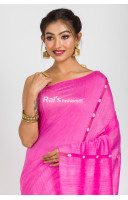Pure Handloom Handspun Matka Silk Saree With Pure Reshom Silk Sequin Stripes All Over And Reshom Silk Jamdani Worked Pallu (RAI359)