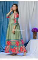 Cotton Multi Color Printed Long Gown (RAI461)