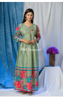 Cotton Multi Color Printed Long Gown (RAI461)