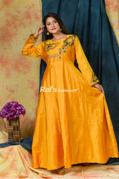 Silk Material Designer Long Gown (RAI455)