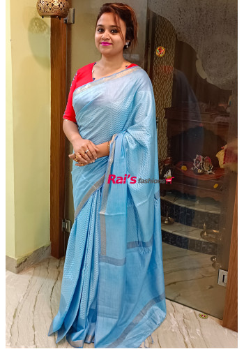 Handloom Chanderi Silk Saree With All Over Thread Weaving Fine Work (RAID012)