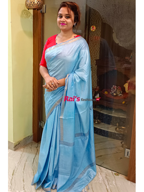 Handloom Chanderi Silk Saree With All Over Thread Weaving Fine Work (RAID012)
