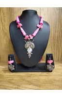 Chemical Beads With Silver Charms And Pendant Combine Fancy Jewellery (RAI366)
